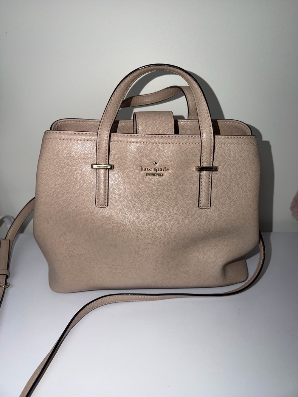 Kate Spade Patterson Drive Evangeline Sling Handbag Convertible Leather Rose